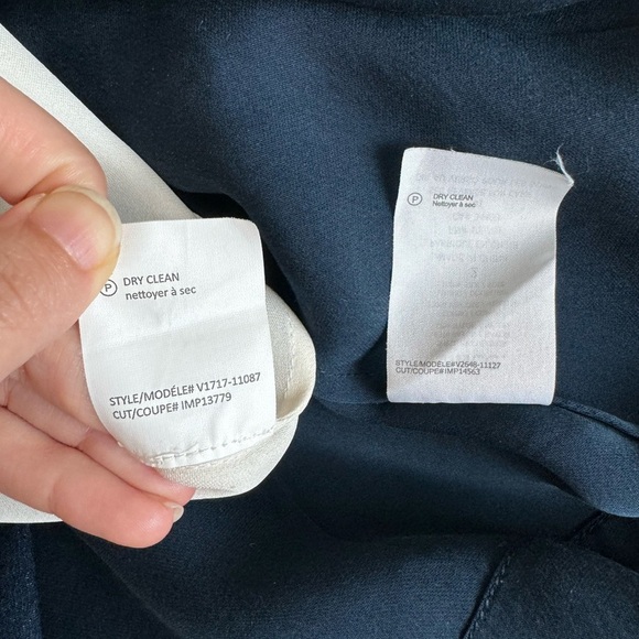 Vince XS 2 Navy and White Contrast Silk Blouses Bundle of Two - Picture 5 of 10